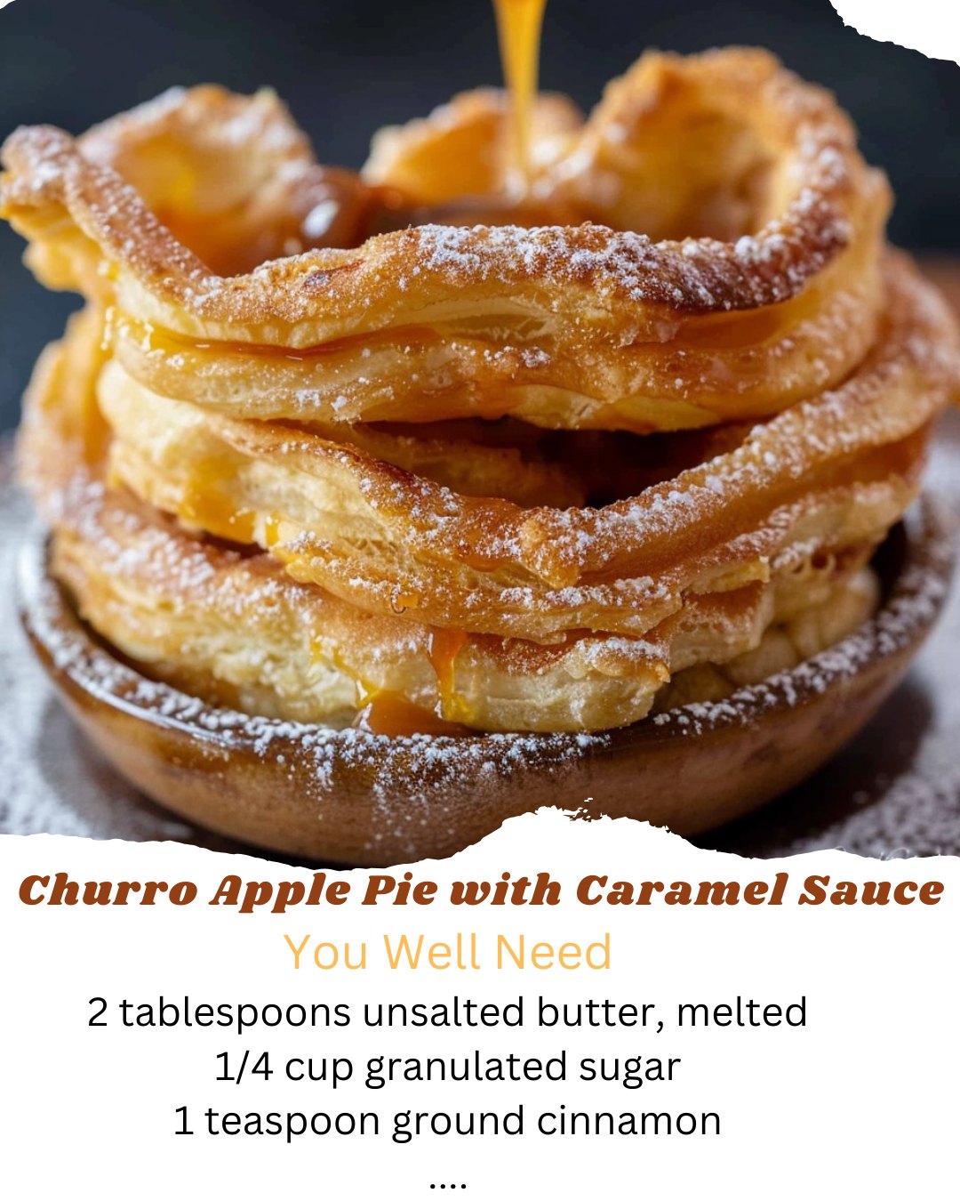 Churro Apple Pie Bowls with Caramel Sauce