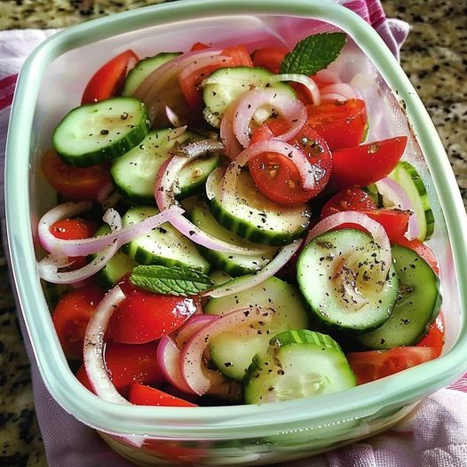 Marinated Cucumbers, Onions, and Tomatoes