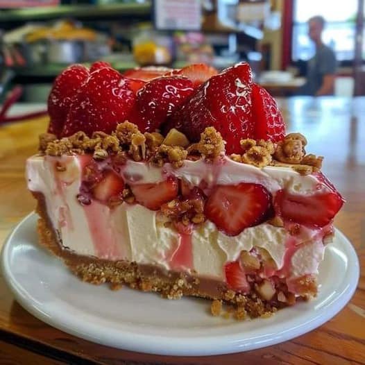 Strawberry crunch cheesecake