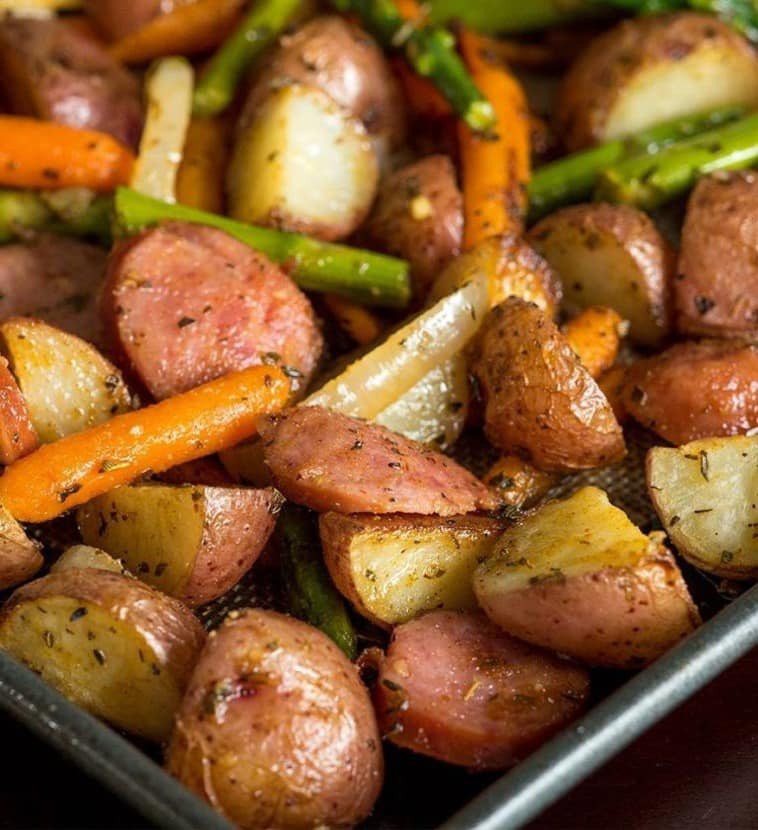 Kielbasa Veggie Sheet Pan Dinner