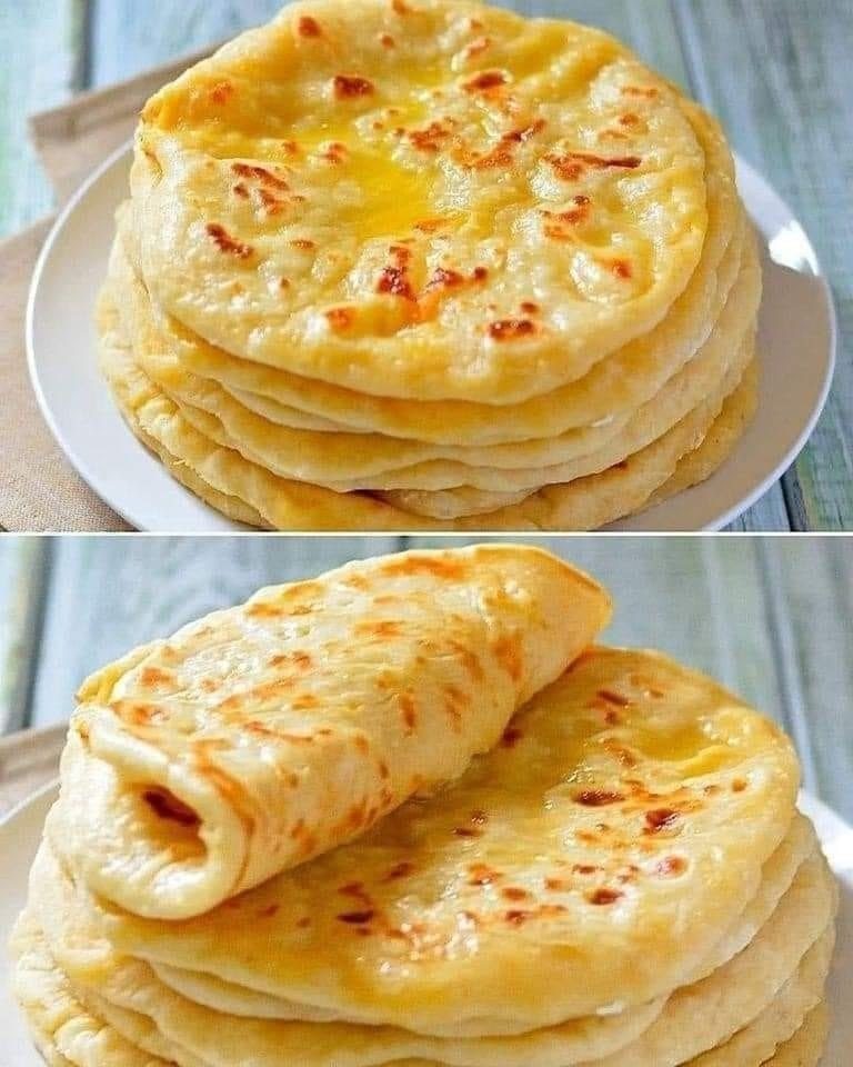 Homemade flatbreads with parsley and chili flakes.