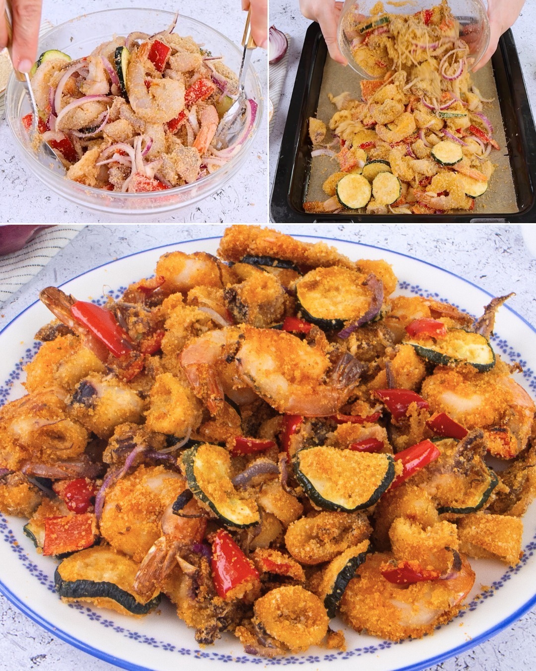 Baked Calamari and Shrimp Gratinated