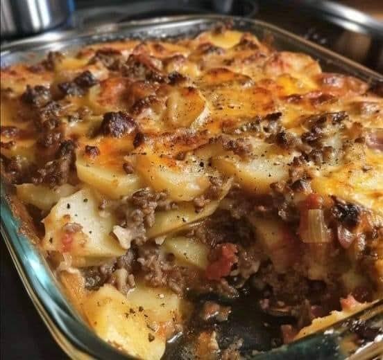 Cheesy Hamburger Potato Casserole